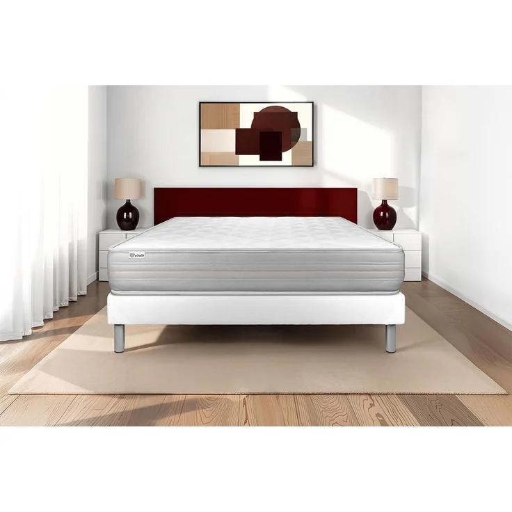 Matratzenset VITALMEMO 130 x 200 cm Bettrahmen Kit weiß – Bild 1