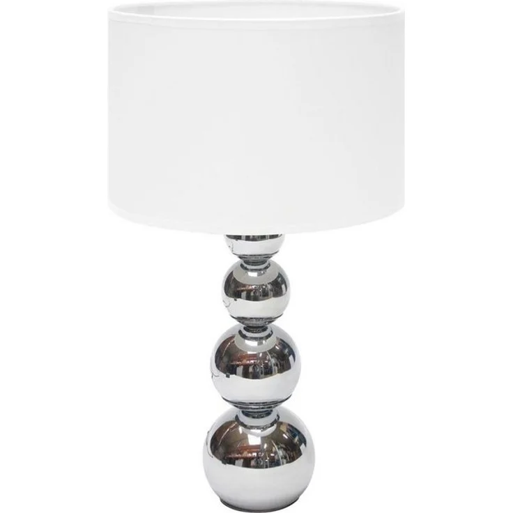 Tischleuchte, Textil weiß, 3 Stufen Touchdimmer, H 43 cm – Bild 4