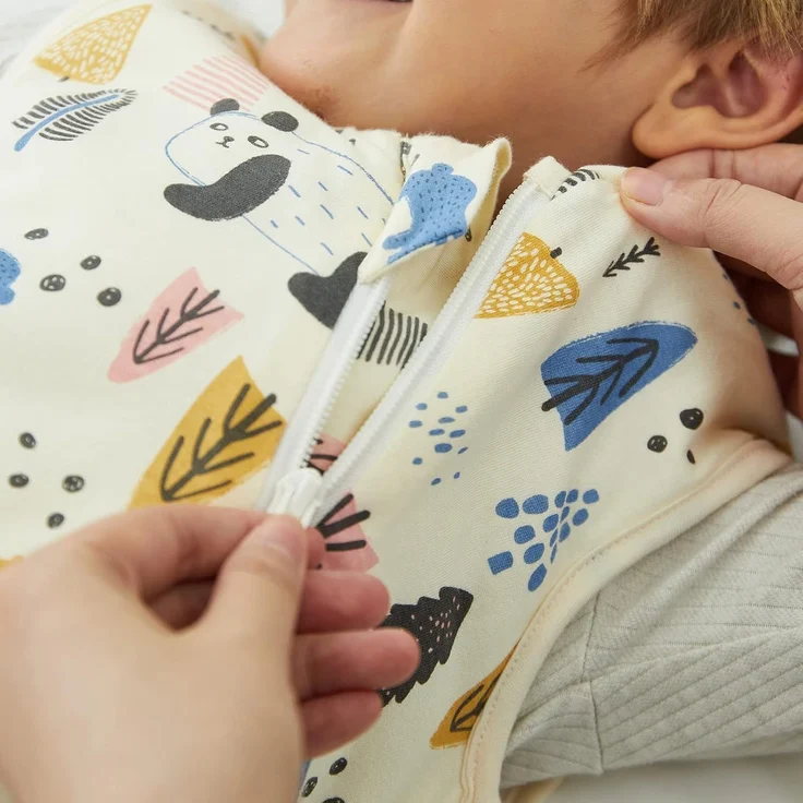 Duomiaomiao Baby Schlafsack, 1x Ganzjahresschlafsack, 1.5tog-beige Panda, 75cm / Babygröße 80-90cm, 100% Baumwolle – Bild 9