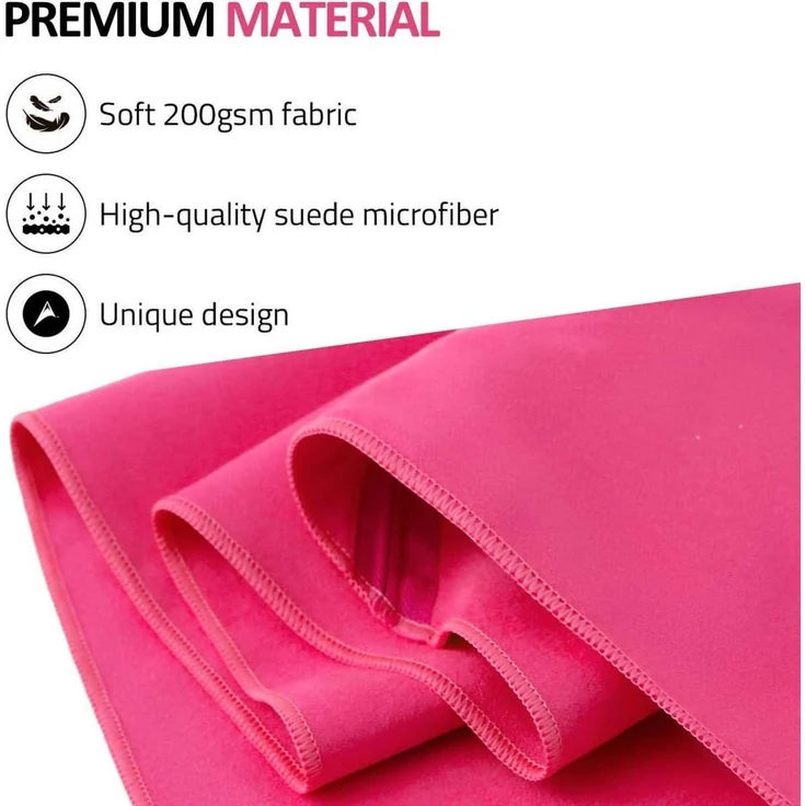 Handtuch Mikrofaser Sport Strand Reise Fuchsia M 100x50 cm – Bild 5