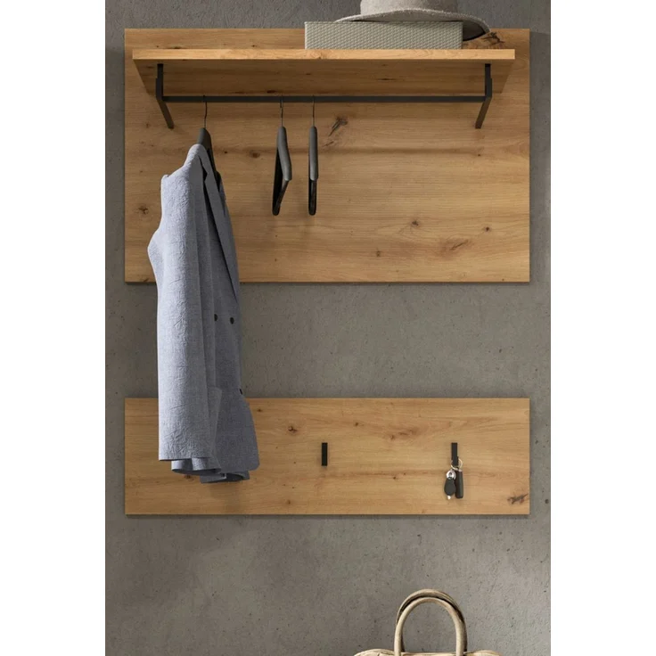 Garderobenpaneel Set Cooper in Eiche 80 cm – Bild 2