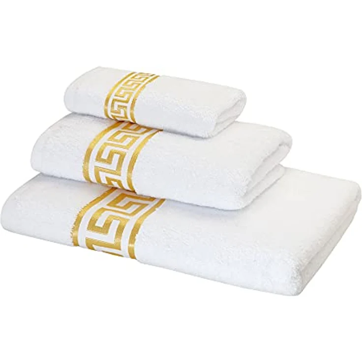 Belle Arti Handtücher Luxus Mäander Gästetücher Badetücher Duschtücher Saunatücher in Set, (1-St), schwarz, weiss, beige, rot, gold, 100% Baumwolle, Frottee, eingestickt – Bild 6