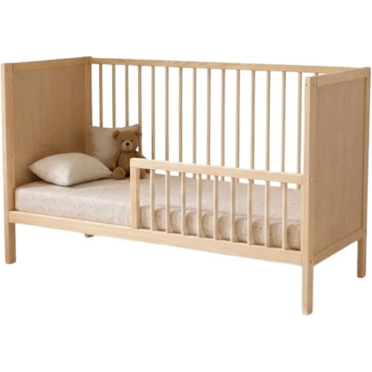 Kids Collective Babybett Kinderbett Gitterbett 60x120/70x140 cm modular & höhenverstellbar Holz, verschiedene Varianten wählbar, massives Holz, ab Geburt Natur – Bild 2