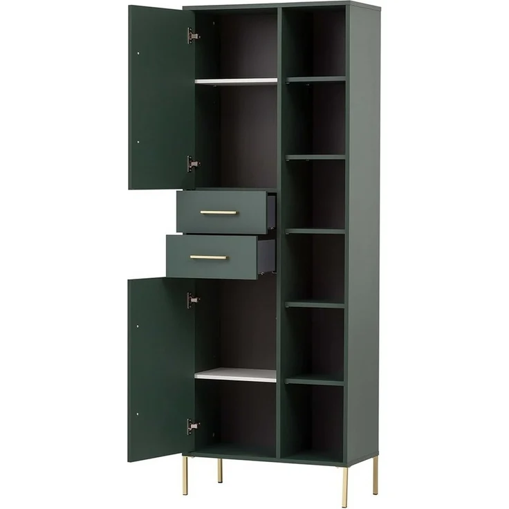 Lomadox Hochschrank KELLA-80 mit offenen Fächern in waldgrün, B/H/T: ca. 67,1/184,3/33,1 cm – Bild 2