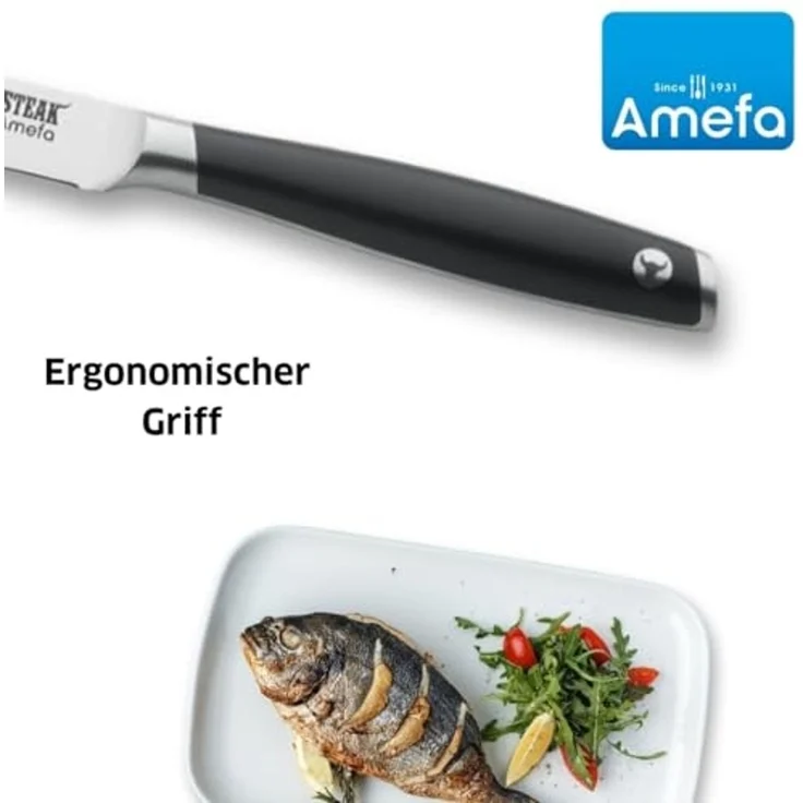 Amefa TENDERLOIN Steakmesser Set 2-teilig schwarz hochglanzpoliert – Bild 4