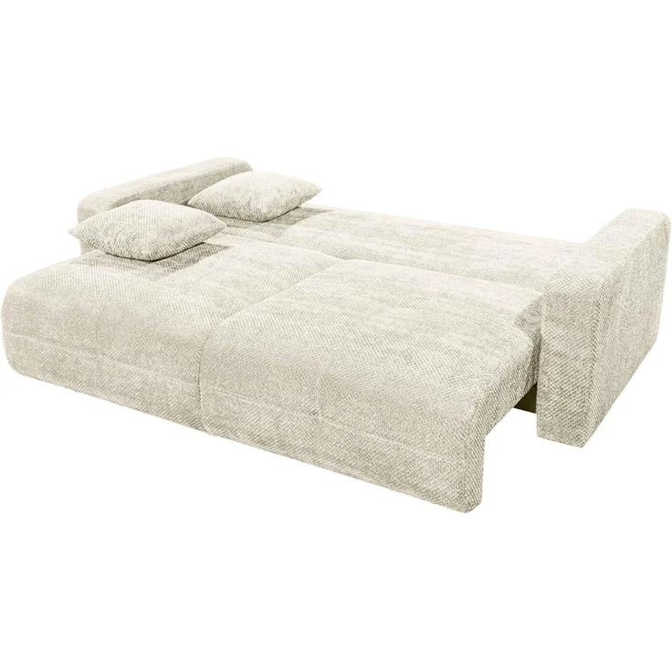 Schlafsofa Bullet von ED Exciting Design – Komfortables Mikrofaser-Sofa mit Nosagfederung Farbe Ivory, Bettkasten und Liftbeschlag – Bild 7