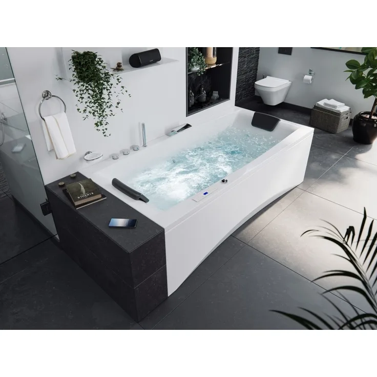Rechteck Whirlpool Unity 190x90 Made in Germany 24 Massagedüsen mit Armatur : Mit Armaturen