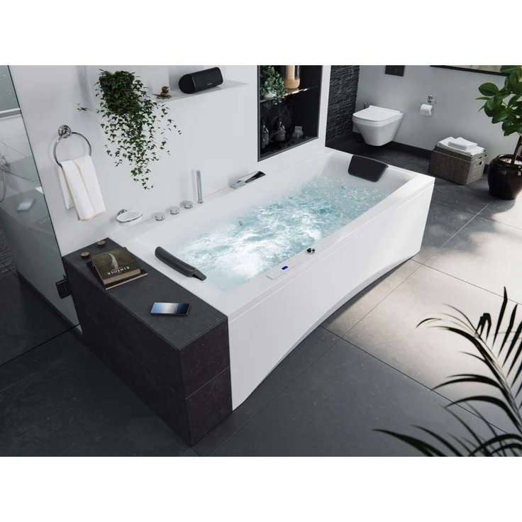 Rechteck Whirlpool Unity 190x90 Made in Germany 24 Massagedüsen mit Armatur : Mit Armaturen – Bild 1