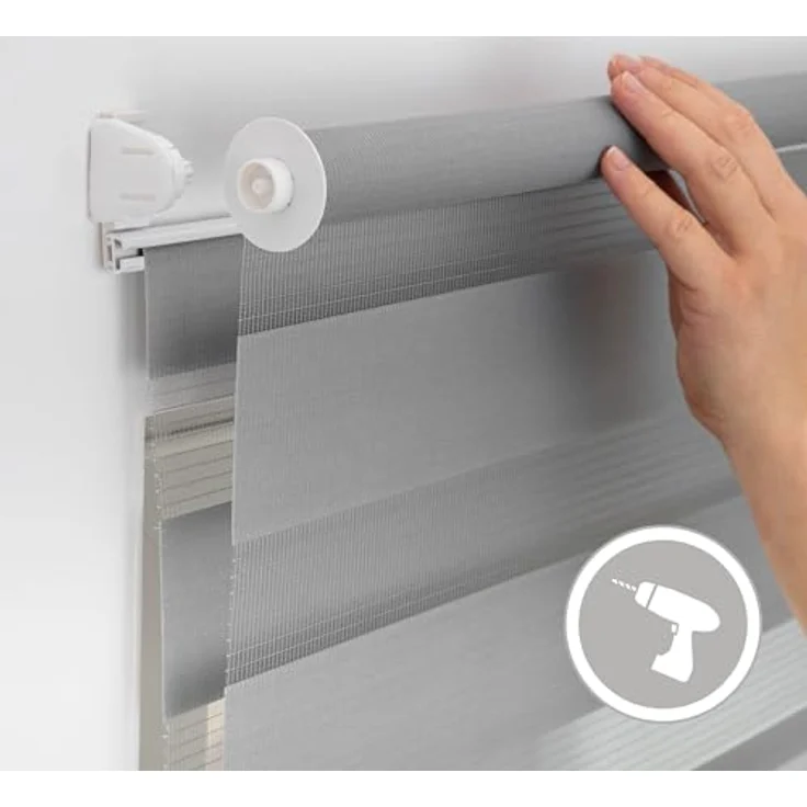 Doppelrollo Duo-Rollo Klemmfix, ohne Bohren, blickdicht, LICHTBLICK ORIGINAL, Lichtschutz, ohne Bohren, freihängend, Klemmfix, einfache Montage des Rollos – Bild 6