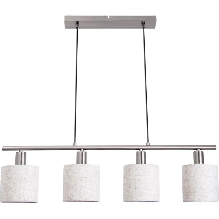 Näve Pendelleuchte Maron, 4er-Set aus Metall und Textil in Natur, 140 cm x 71,5 cm x 12 cm, 4 G3-Sockel, klassischer Stil