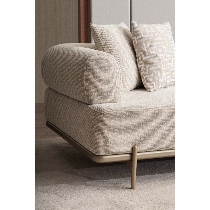 Ecksofa "Norella" mit Hocker-Beige – Bild 6