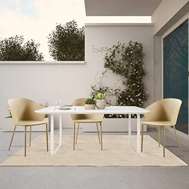 Homemania Stuhl Dalis, 2 Stück, Farbe Khaki aus Polypropylen und Metall für Büro, Wohnzimmer, Esszimmer, Küche, Schlafzimmer, Letto-Tavolo, L55xP56xA80,5 cm – Bild 7
