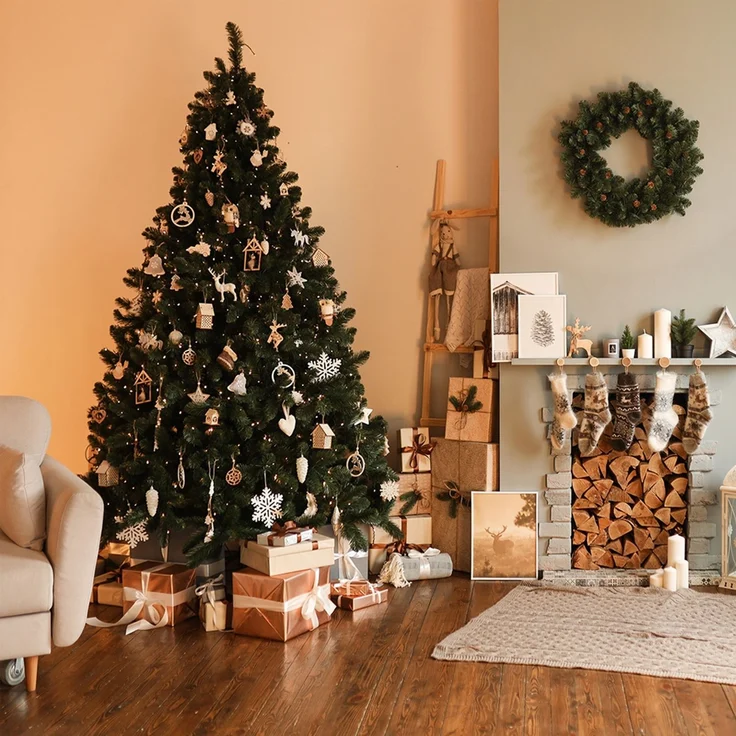HXT 1101 180 cm künstlicher Weihnachtsbaum inklusive Metallständer, exklusiv & hochwertig, schwer entflammbar – Bild 3