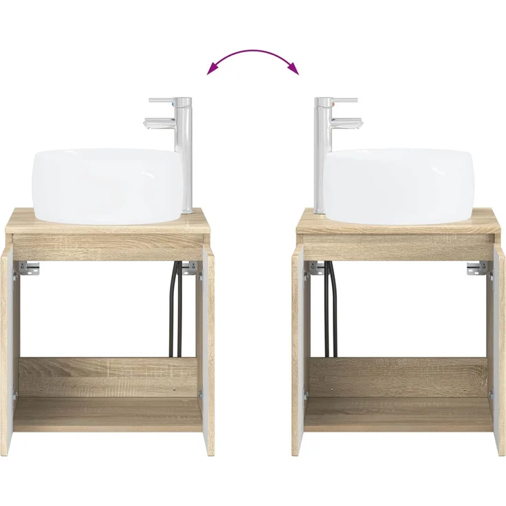 vidaXL Badezimmerschrank-Set 2 stk. Sonoma-Eiche 79,5 x 44,5 x 80 cm 3404096 – Bild 9