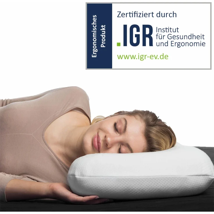 Third of Life 'NuMoon' Seitenschläferkissen Wellnesskern mit Gratis Bezug, Visco Schaum, 56 x 40 x 12 / 10 cm – Bild 2