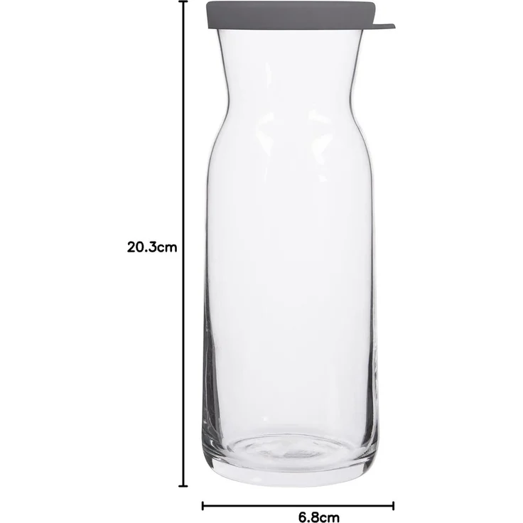 LAV Fonte Karaffe mit grauem Silikondeckel - 700 ml - aus hochwertigem Glas – Bild 2
