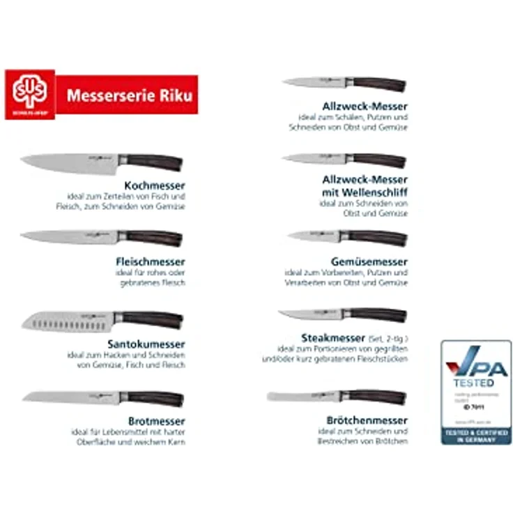 Schulte-Ufer Steakmesser-Set Riku 2-tlg, Fleischmesser, Messer, Klingenstahl, Schichtholzgriff, 61623 – Bild 3