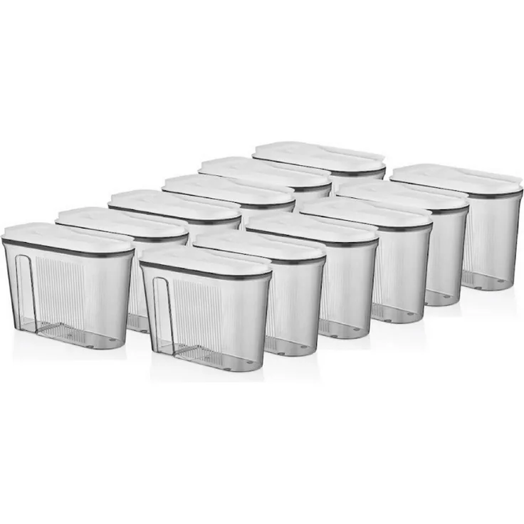 Vip Ahmet Vorratsdose Vorratsdosen mit Deckel, BPA-frei Kunststoff, 12-tlg, 12x3,2L, Kunststoff, (12-tlg, 12er-Set, 12x3,2L), Vakuumdeckel mit Ausgießöffnung
