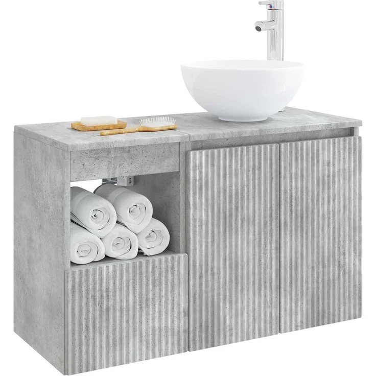 vidaXL Badezimmerschrank-Set 2 stk. Betongrau 79,5 x 41 x 80 cm 3404037 – Bild 3