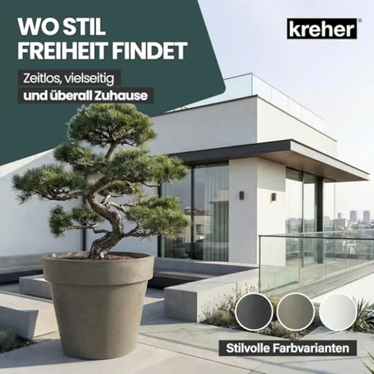 Kreher Pflanzkübel Rollbarer XXL Pflanzkübel "LIKE" Ø 79 cm in verschiedenen Farben (2 St) – Bild 4