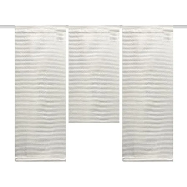 HOME WOHNIDEEN Scheibengardine Mini Flächenvorhang 055987-1001, Stangendurchzug, halbtransparent, inkl. Beschwerungsstäbe