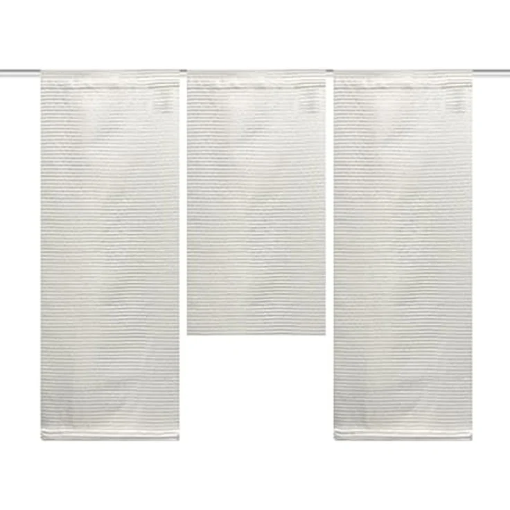 HOME WOHNIDEEN Scheibengardine Mini Flächenvorhang 055987-1001, Stangendurchzug, halbtransparent, inkl. Beschwerungsstäbe – Bild 1
