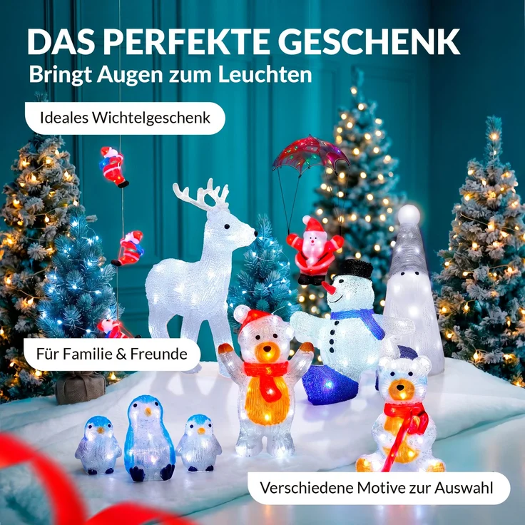 Deuba Schneemann Acryl Figur Außen beleuchtet Weihnachtsdeko Weihnachten Weihnachtsfigur – Bild 7