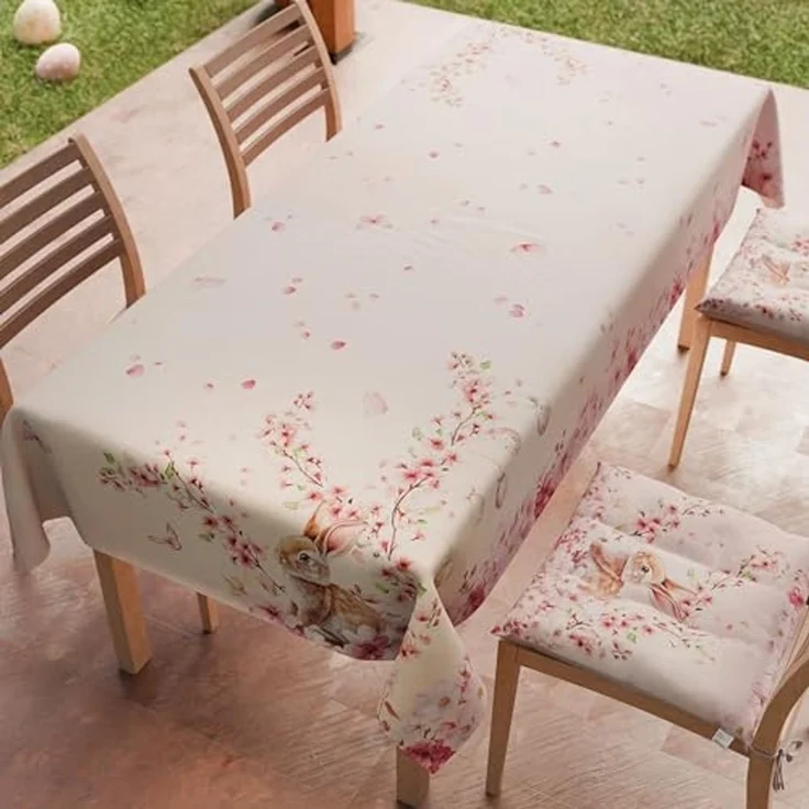 Petti Artigiani Italiani - Tischdecke für Ostern, schmutzabweisend, quadratisch, für die Küche, Motiv Kirschen, X4 Plätze (140x140 cm), 100% Made in Italy – Bild 2