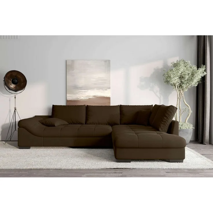 99rooms Terra Ecksofa Velours KRONOS Schokolade Rechts ohne Schlaffunktion