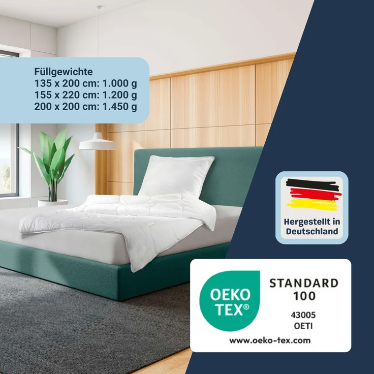 Traumhaft gut schlafen Softline - Steppbett, verschiedene Wärmestufen, Allergikergeeignet, Ausführung: Duo-Steppbett, Größe: 155 x 220 cm – Bild 5