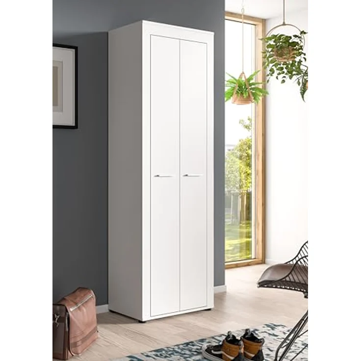 xonox. home Garderobe Jam X8BA9613 Schuhschrank Garderobenschrank Schrank in Weiß Nb. ca. 64 x 191 x 35 cm – Bild 7