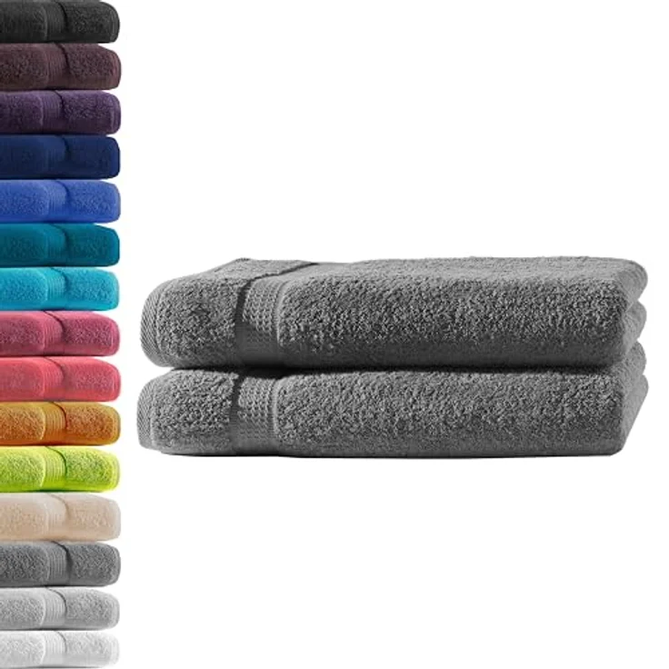 Hometex Premium Textiles Handtuch in Premium Qualität 500 g/m², Feinster Frottier-Stoff 100% Baumwolle, 2x Duschtuch, weich, saugfähig, extra schwer & flauschig - TEST BILD TOP MARKE 2025 – Bild 2