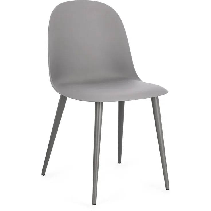 Esszimmerstuhl Allini 4er-Set aus Kunststoff, modernes Design, grau, pflegeleicht, stabil