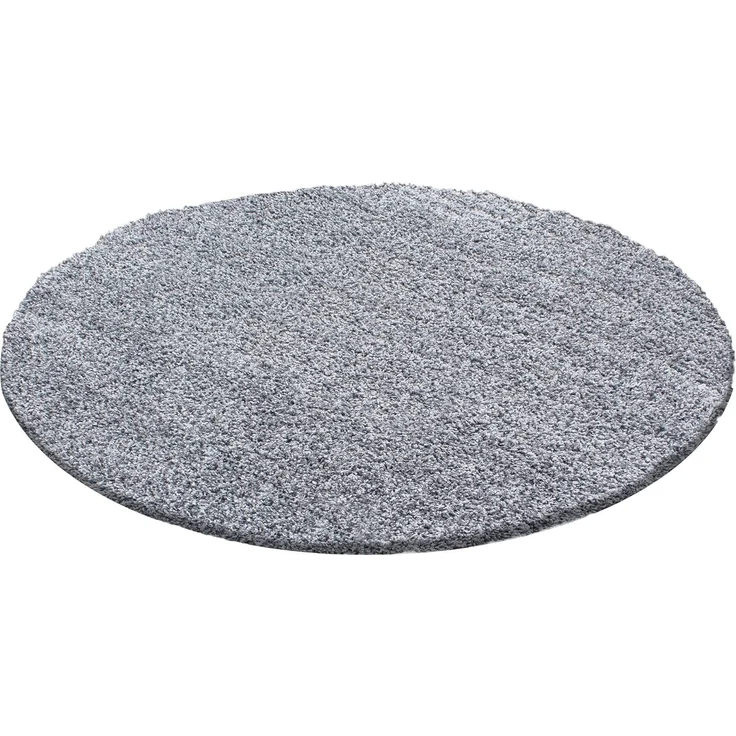 Carpetsale24 Shaggy Hochflor Teppich Wohnzimmer 200 cm Rund Hellgrau - Modern Flauschiger Teppich Extra Weich, Pflegeleicht und Einfarbig - Ideal als Teppich für Schlafzimmer, Esszimmer und Küche – Bild 6