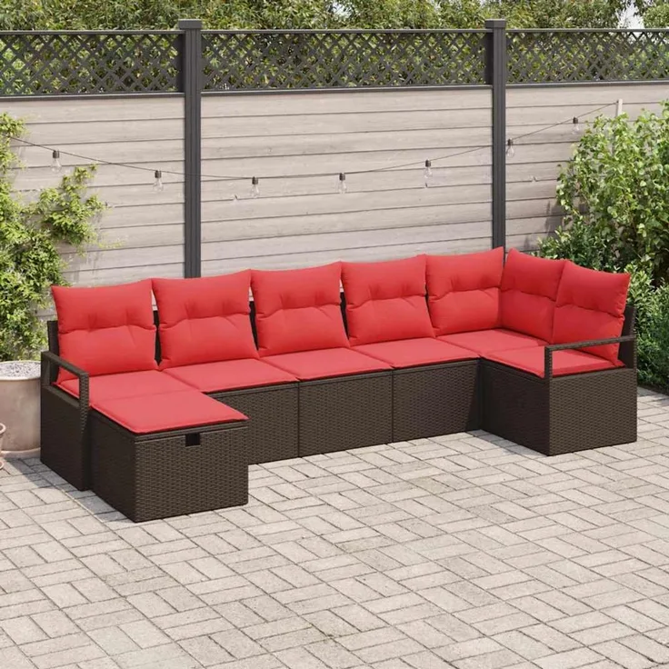 vidaXL Sofa Set mit Kissen 4 pcs Poly-Rattan 3360535