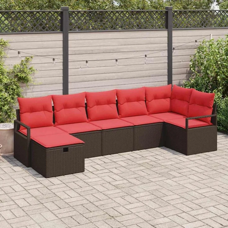 vidaXL Sofa Set mit Kissen 4 pcs Poly-Rattan 3360535 – Bild 1