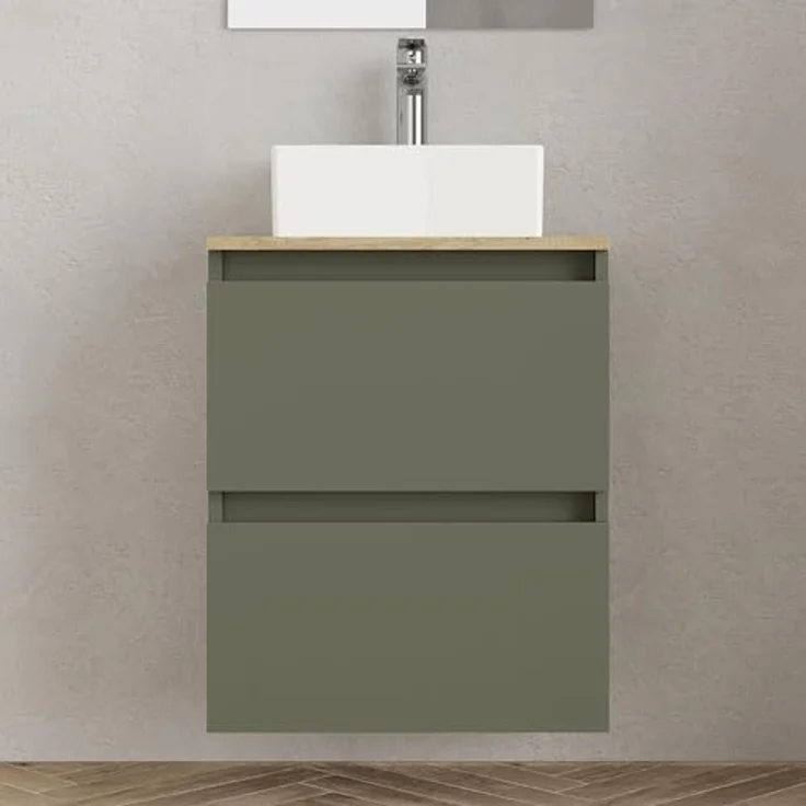 Baikal Maia Badezimmermöbel-Set, kleines Waschbecken aus Keramik und Spiegel mit LED-Licht, hängender Wandschrank, Verschiedene Ausführungen und Maße, montiertes Möbelstück. – Bild 7