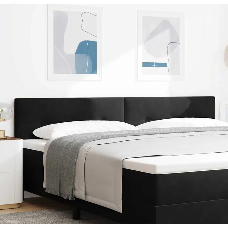 vidaXL Kopfteil Schwarz 200 cm Samt (Art-Nr 42007198)
