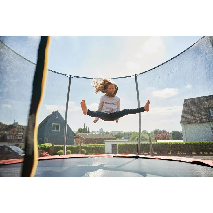 Hudora Fantastic Trampolin 400V', mit Sicherheitsnetz, für die ganze Familie, max. belastbar bis 100 kg, 400 cm Durchmesser, rot, ab 3 Jahren – Bild 10