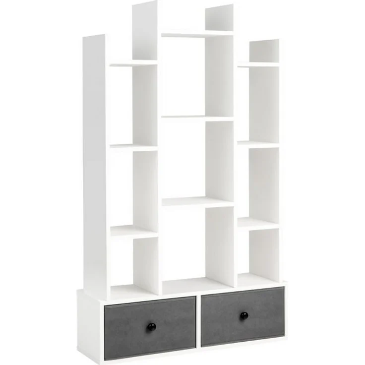 COSTWAY Bücherregal, Standregal mit 12 Fächern und 2 Schublade, 53x24x118cm – Bild 4