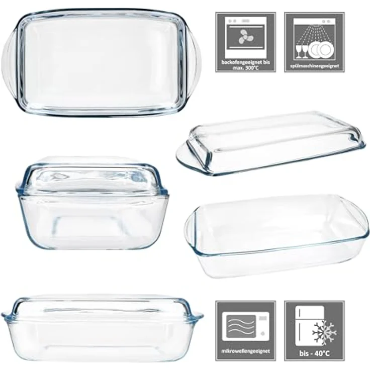 MamboCat Auflaufform MamboCat Borcam Brat- & Backform mit Deckel 1,8L Glas Auflaufform, Glas – Bild 4