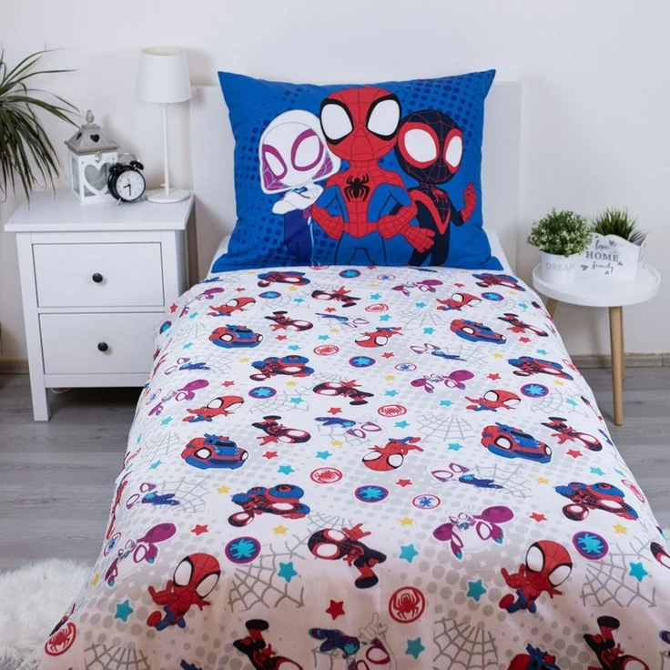 Spiderman Bettwäsche-Set 140x200 cm + 70x90 cm aus 100% Baumwolle mit Reißverschluss – Bild 2