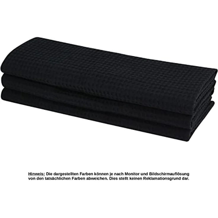 Engelland Geschirrtuch Poliertuch, (Vorteils-Set, 3-tlg, Waffel-Pique), 100 % Baumwolle, integrierte Aufhängeschlaufe, 70 x 50 cm – Bild 2