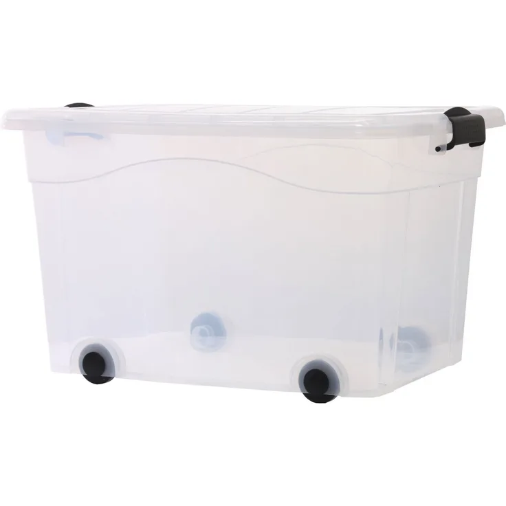 GERSO Aufbewahrungsbox Aufbewahrungsbox mit Deckel 60L auf Rollen
