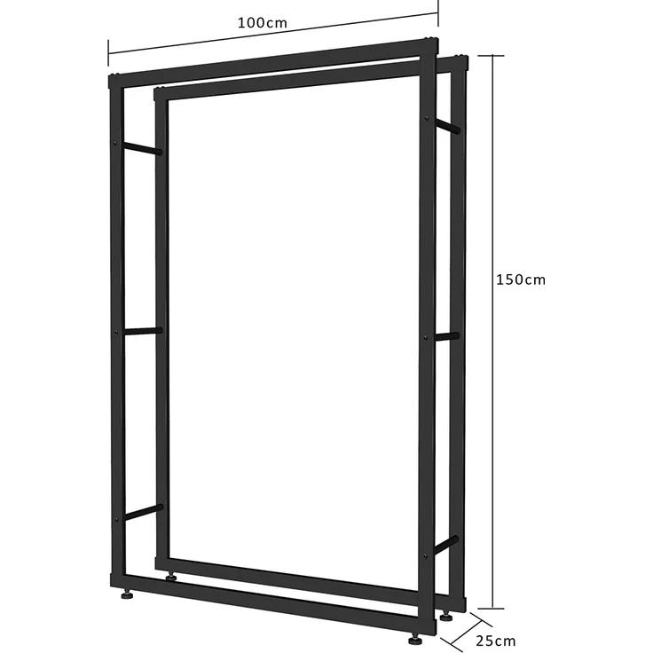 Kaminholzständer Brennholzregal Kaminholzablage Holzregal Ablage 100x150x25cm – Bild 7
