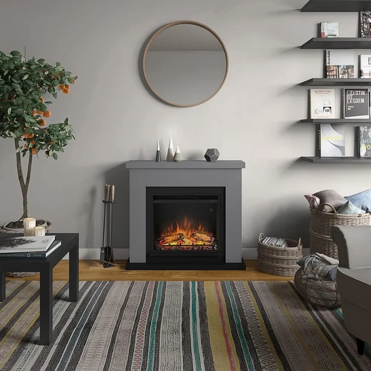 TAGU Frode Elektrokamin mit PowerFlame Solides Grau – Bild 4