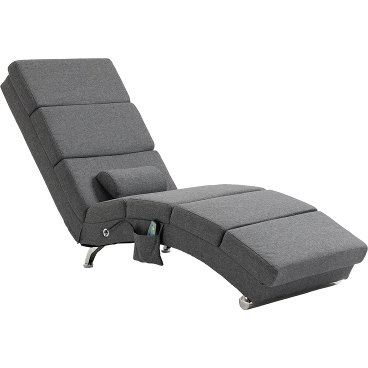 Wohnora-Massagesessel Relaxsessel Liegesessel 8 Vibrationspunkte, 5 Modi, 8 Vibrationspunkte, 56 x 168 x 84 cm, Grau,H 840cm x T 1680cm x B 560cm,Dunkelgrau – Bild 1