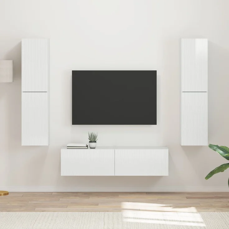 vidaXL TV-Schrankset 6 stk. 31 x 30 x 60 cm Hochglanz Weiß 3409127 – Bild 1