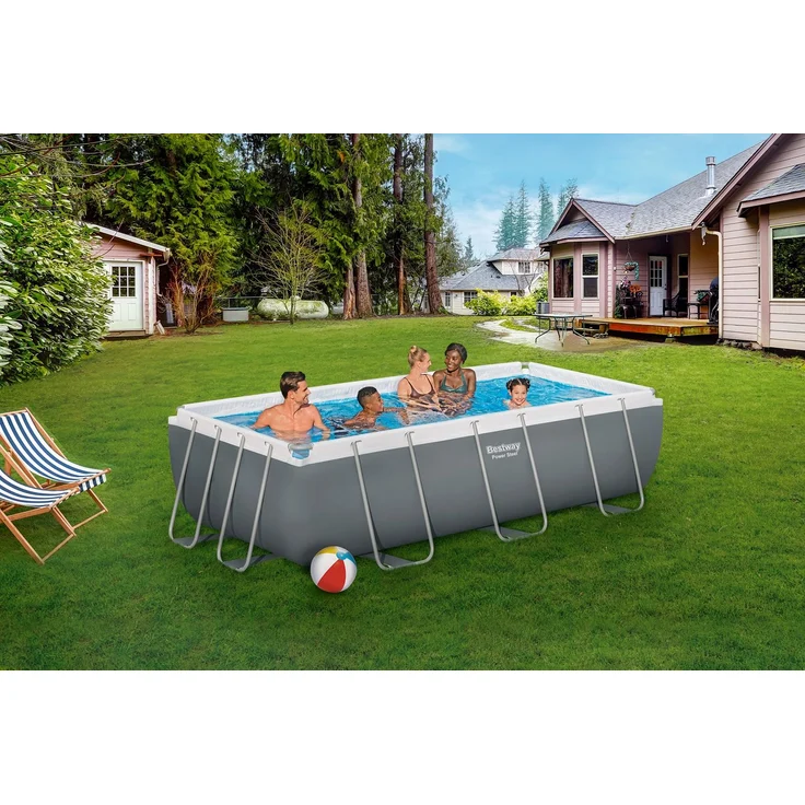 Power Steel™ Frame Pool, Grau, 404 x 201 x 100 cm – Bild 2