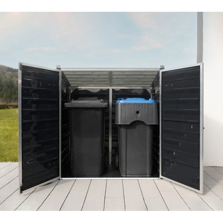 Palram-Canopia 'Voyager' Gerätebox, Aluminium schwarz, 90 x 139 x 147 cm – Bild 6